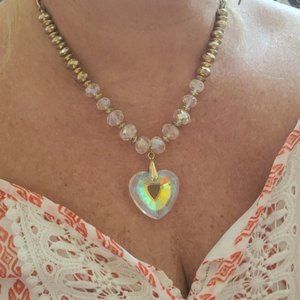 Aurora Borealis Heart Necklace